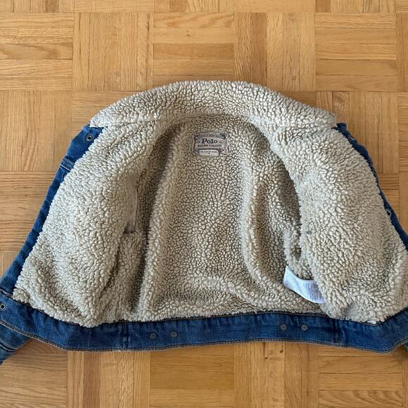 Ralph Lauren Kids Fleece-Lined Trucker Jacket USA Flag Size 3T - Picture 3 of 8